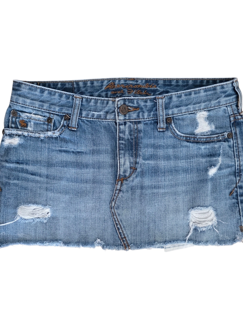 Abercrombie & Fitch Destroyed Denim Mini Skirt 2